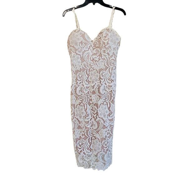 L’ATISTE by Amy White Crochet Lace Midi Dress Sz S - Picture 6 of 15